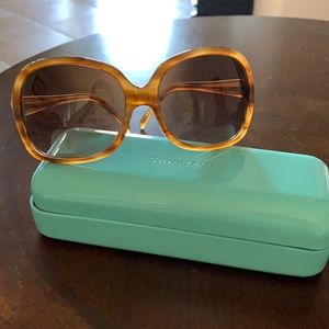Tiffany & Co. Amber Sunglasses with Teal Case